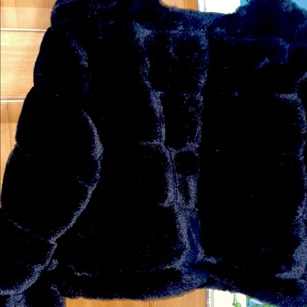 Luxurious Black Faux Fur Jacket